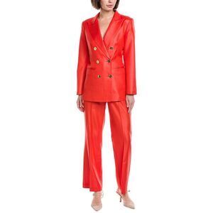 Pascale La Mode Womens  2Pc Suit, Red
